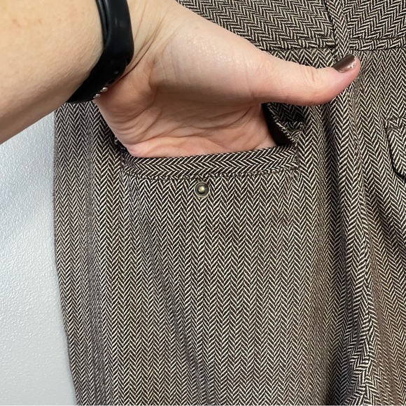 Eddie Bauer Herringbone Trousers Wool Blend Women's 6T Brown Dress Pants Slacks - Picture 3 of 15
